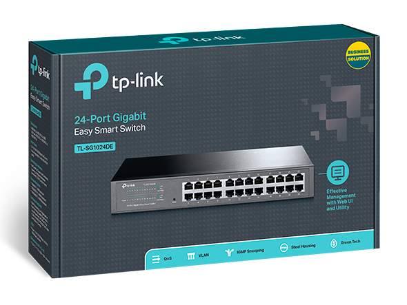 TP-LINK Easy Smart Switch TL-SG1024DE, 24 port, 10/100/1000 Mbps