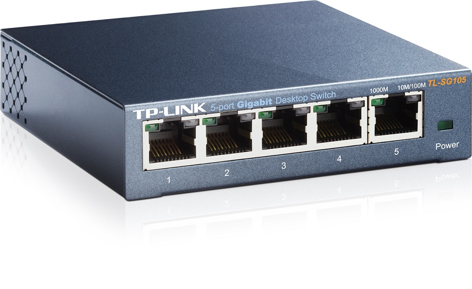 TP-LINK Switch TL-SG105, 5 port, 10/100/1000 Mbps, Steel Case