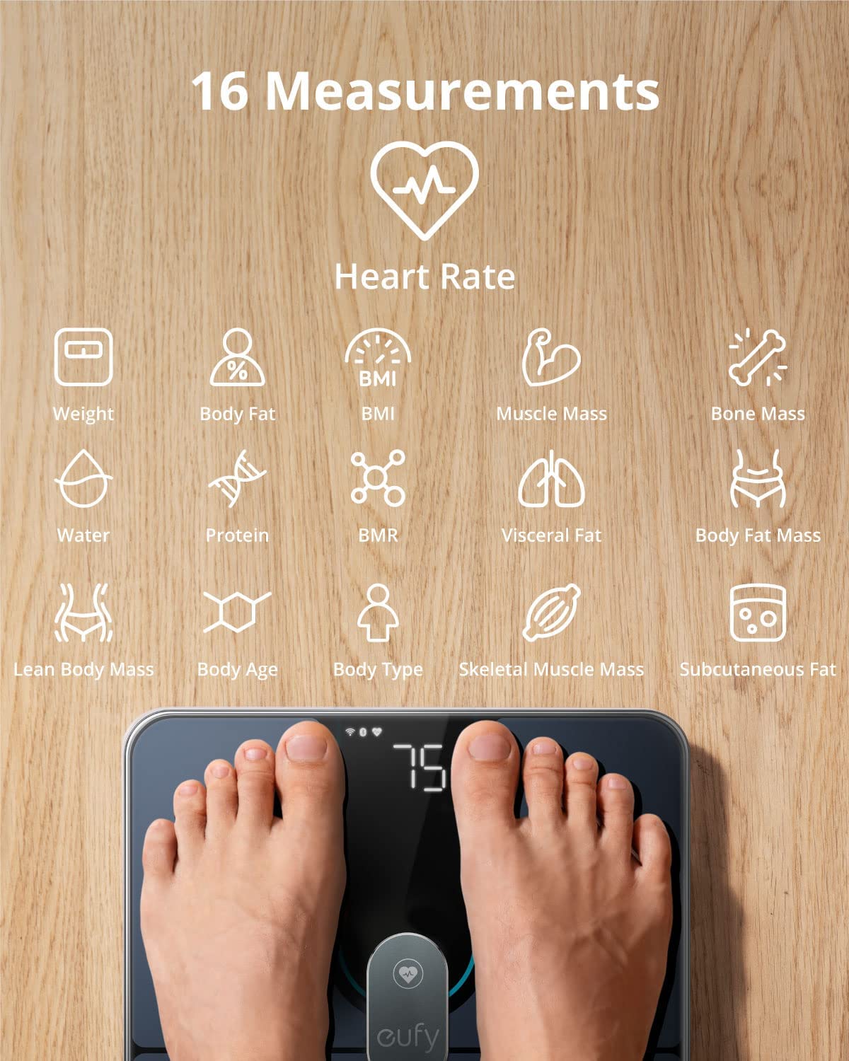 ANKER Eufy Smart Scale P2 PRO Wi-Fi Bluetooth Heart Rate Black
