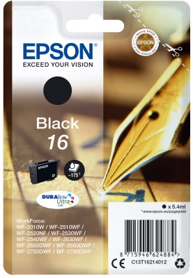 EPSON Cartridge Black DuraBright Ultra 16 C13T16214012