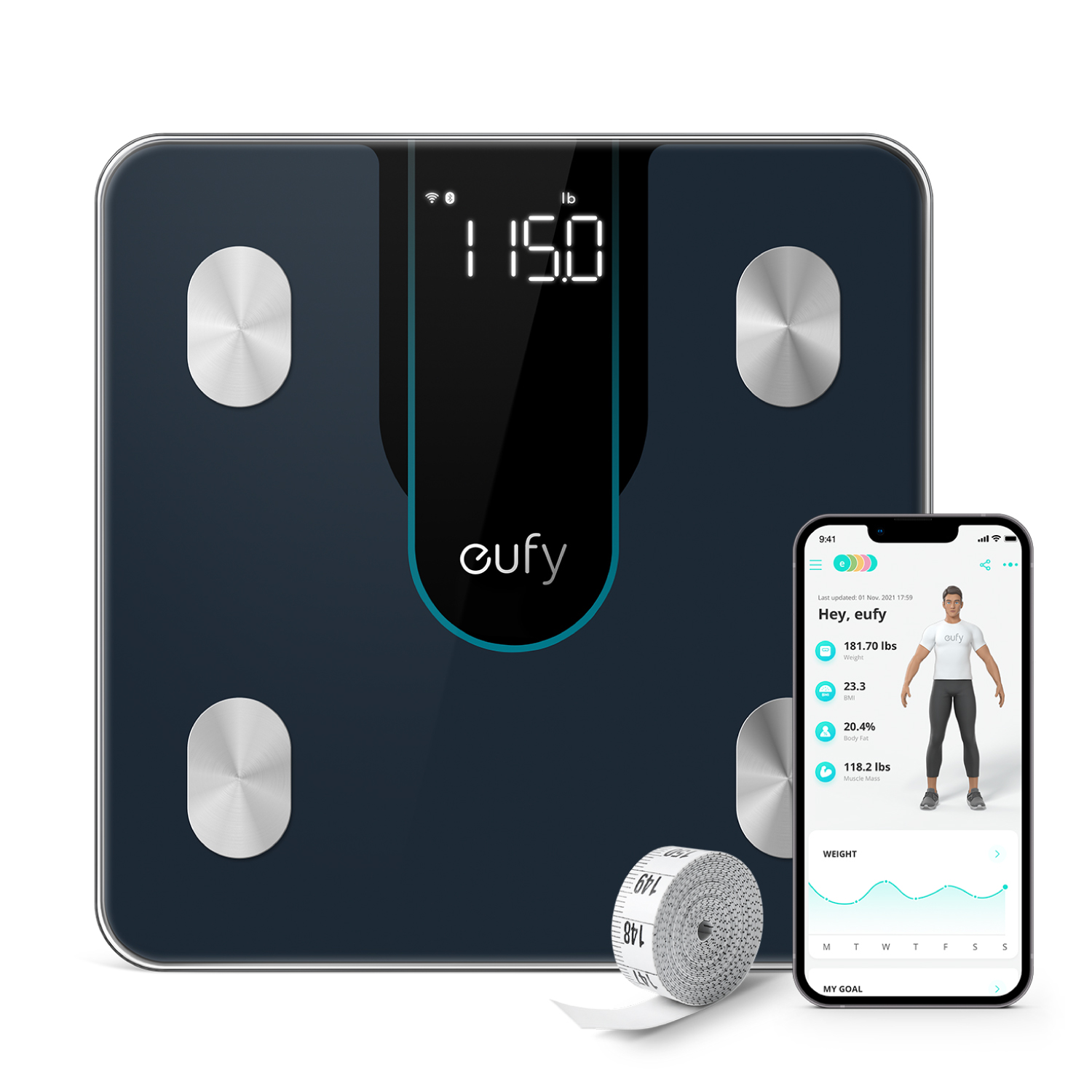 ANKER Eufy Smart Scale P1 Wi-Fi Bluetooth Black